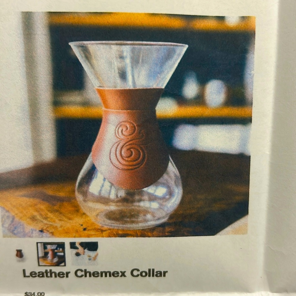 Leather Chemex Collar NWT Open Box